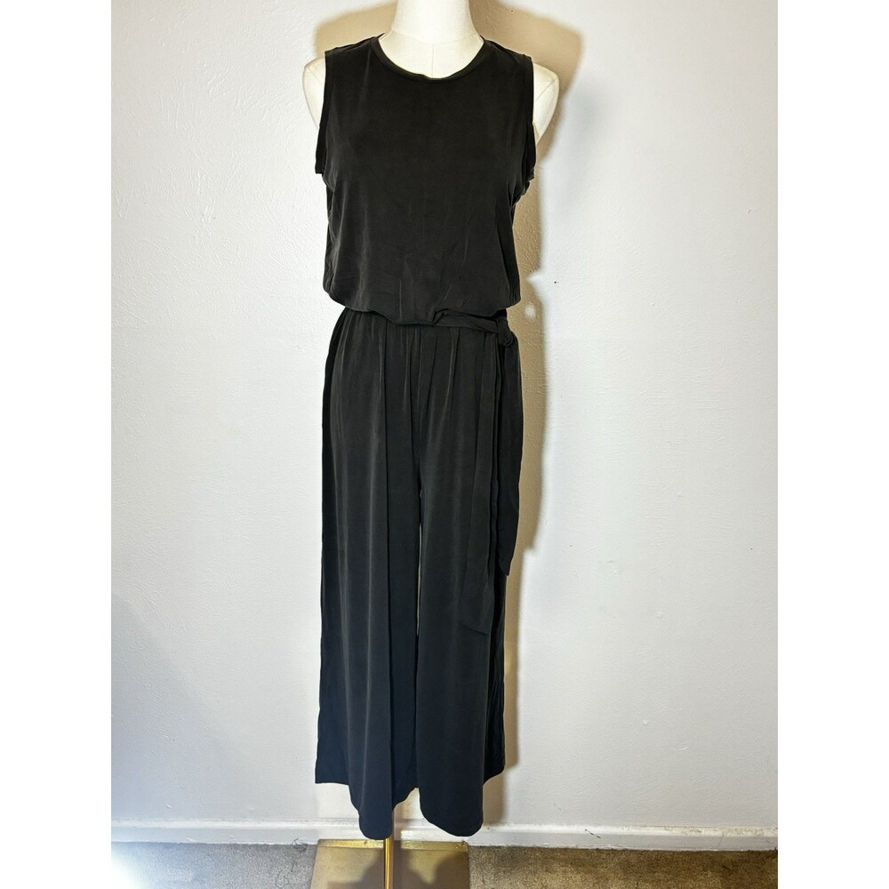 banana republic jump suit Size 4 Jumpsuit Gray Cropped Belted Sleeveless